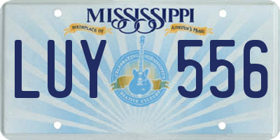 MS license plate LUY556
