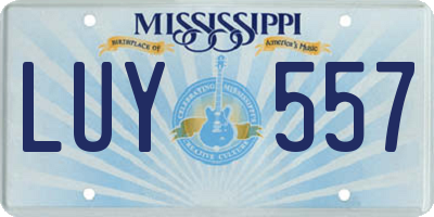 MS license plate LUY557