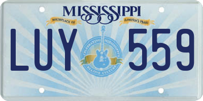 MS license plate LUY559