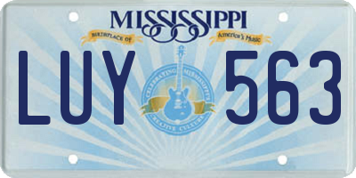 MS license plate LUY563