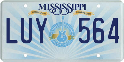 MS license plate LUY564