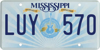MS license plate LUY570