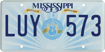 MS license plate LUY573