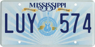 MS license plate LUY574