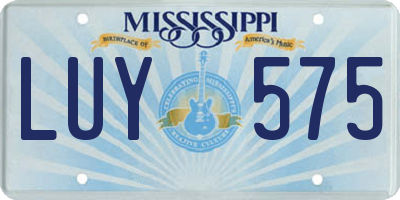 MS license plate LUY575