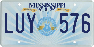 MS license plate LUY576