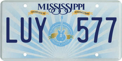 MS license plate LUY577