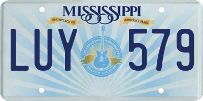 MS license plate LUY579