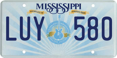MS license plate LUY580