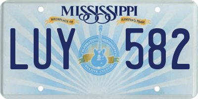MS license plate LUY582
