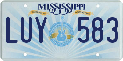 MS license plate LUY583
