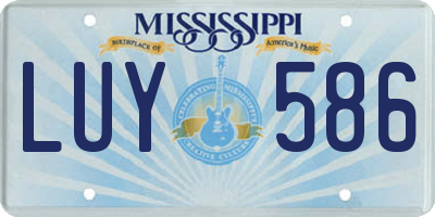 MS license plate LUY586