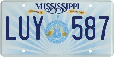 MS license plate LUY587