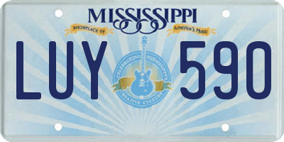 MS license plate LUY590