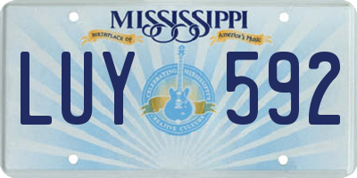 MS license plate LUY592
