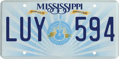 MS license plate LUY594
