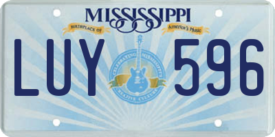 MS license plate LUY596