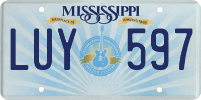 MS license plate LUY597