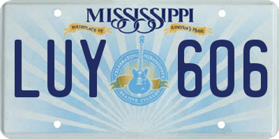 MS license plate LUY606