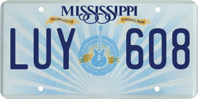 MS license plate LUY608