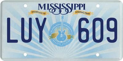MS license plate LUY609