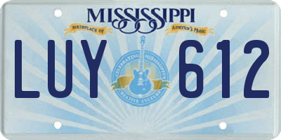 MS license plate LUY612