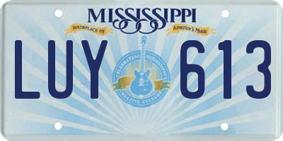 MS license plate LUY613