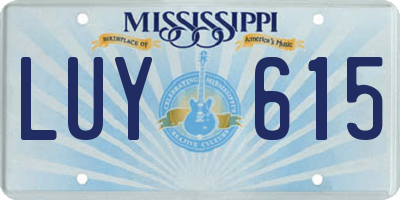 MS license plate LUY615