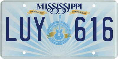 MS license plate LUY616