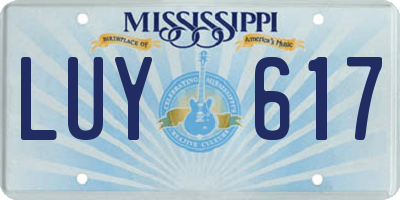 MS license plate LUY617