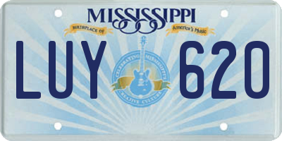 MS license plate LUY620