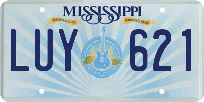 MS license plate LUY621