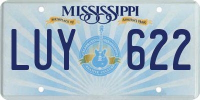 MS license plate LUY622