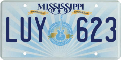MS license plate LUY623