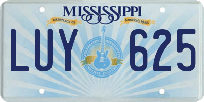 MS license plate LUY625