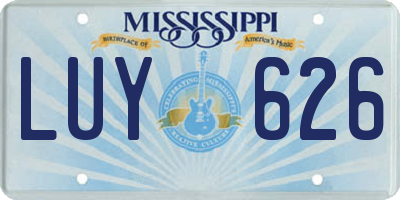 MS license plate LUY626