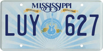 MS license plate LUY627