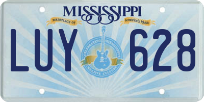 MS license plate LUY628