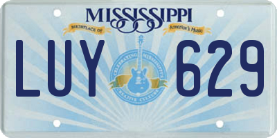 MS license plate LUY629