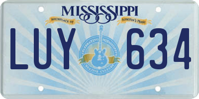 MS license plate LUY634