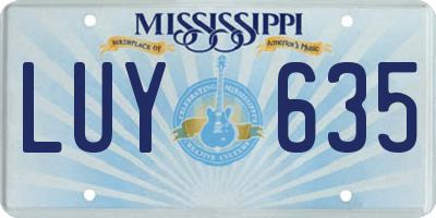 MS license plate LUY635