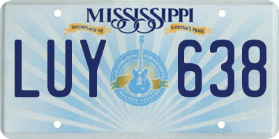 MS license plate LUY638