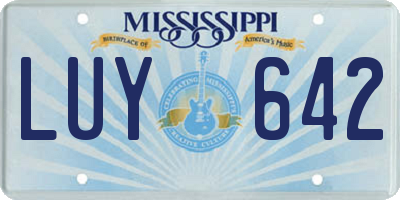 MS license plate LUY642