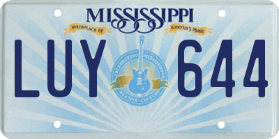 MS license plate LUY644
