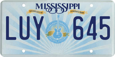 MS license plate LUY645