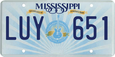 MS license plate LUY651
