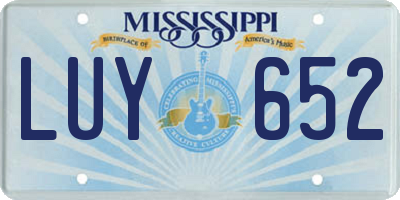 MS license plate LUY652