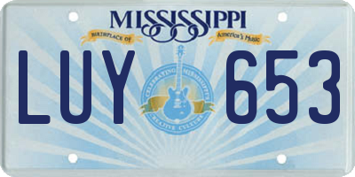 MS license plate LUY653