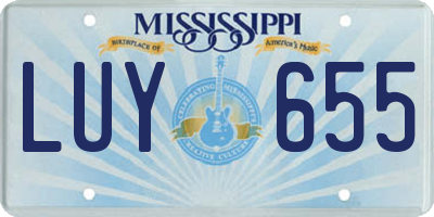 MS license plate LUY655
