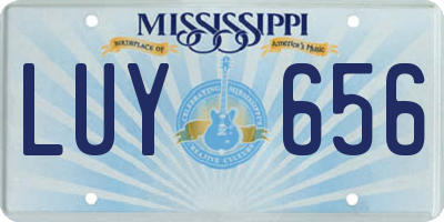 MS license plate LUY656